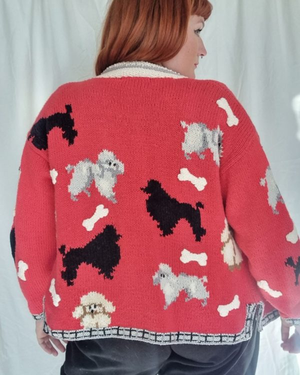 Hand Knitted Novelty Poodle Cardigan UK Size 14-18 4