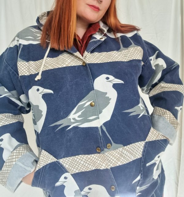 Seagull Print Hooded Jacket UK Size 14-18 1