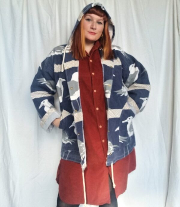 Seagull Print Hooded Jacket UK Size 14-18 - Image 2