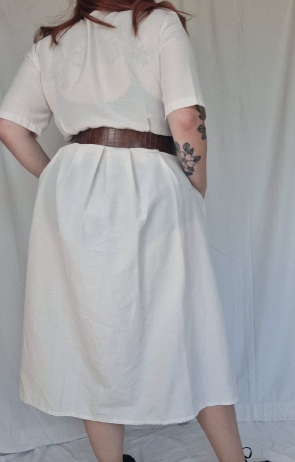 White Button Front Shirt Dress UK Size 16-18 3
