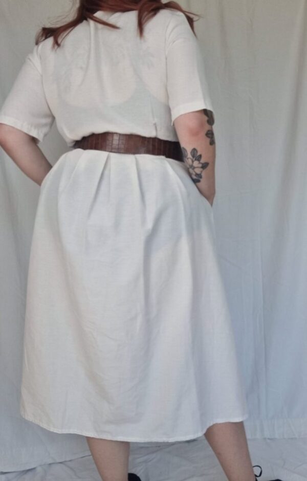 White Button Front Shirt Dress UK Size 16-18 - Image 3