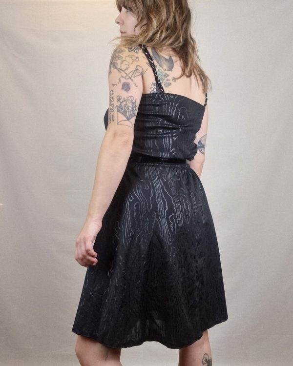 Black Mini Dress with Silver Lurex Fringe UK Size 10 4