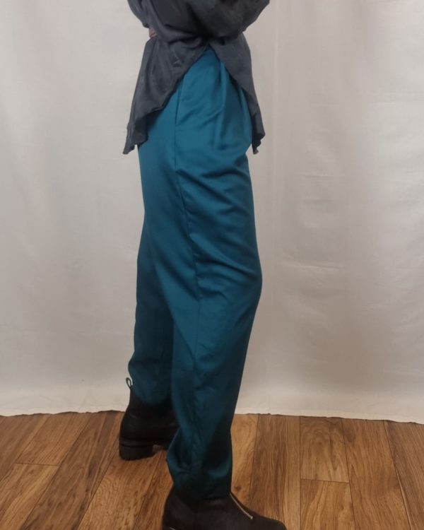 Deep Green Pleated 80s High Waisted Trousers UK Size 10 3