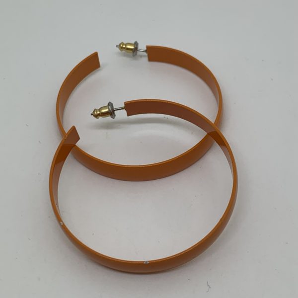 Large orange metal hoop earrings 5