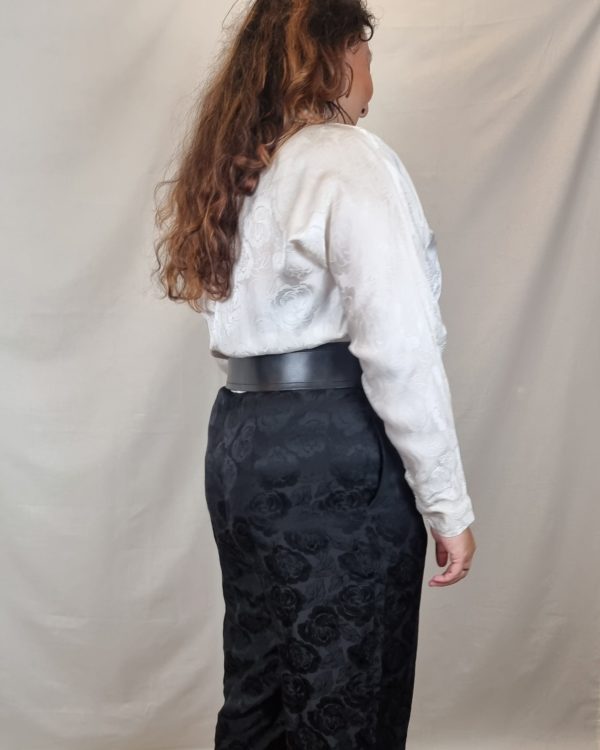 Liz Claiborne 100% Silk Rose Patterned Black and White Jumpsuit UK Size 14-18 2