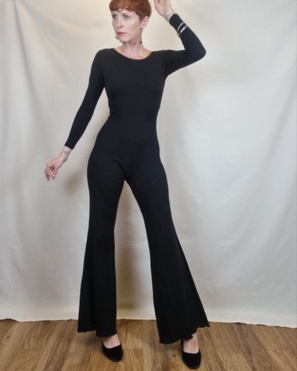 Long Sleeved Flared Catsuit UK Size 10-12 3
