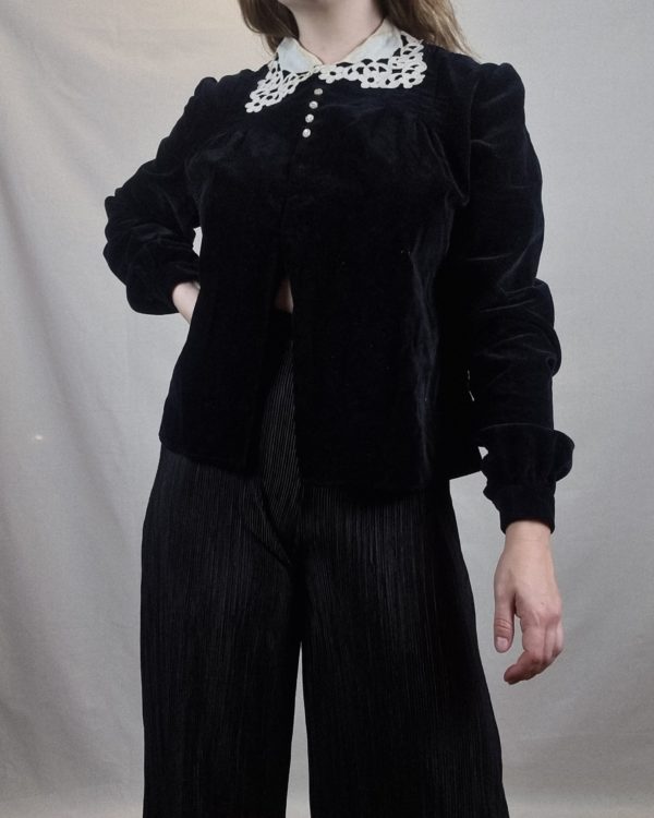 Wednesday Addams Velvet Jacket Blouse UK Size 10-12 3