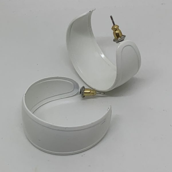 White metal hoop earrings 4