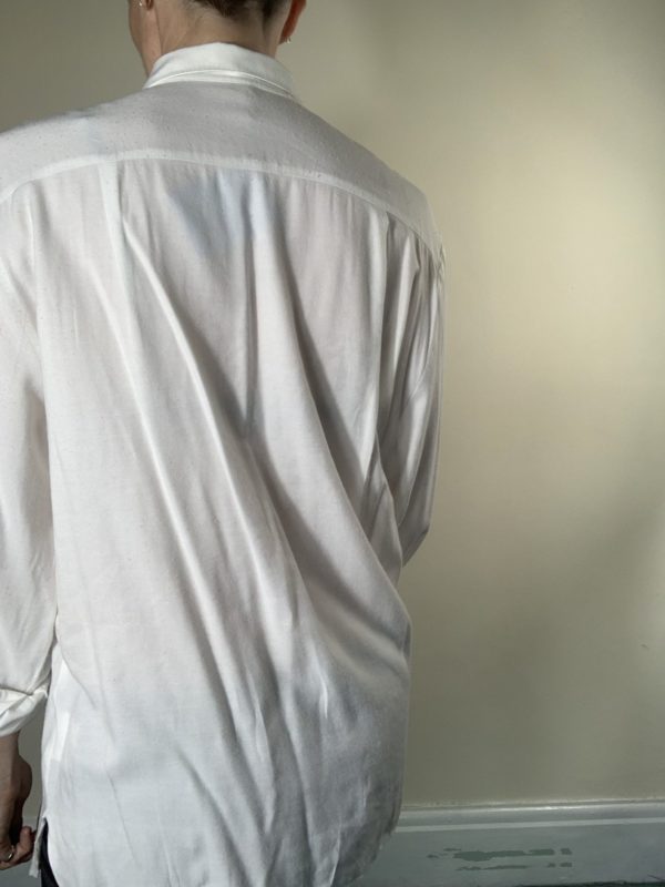 White embroidered oversized shirt size 10-16 5