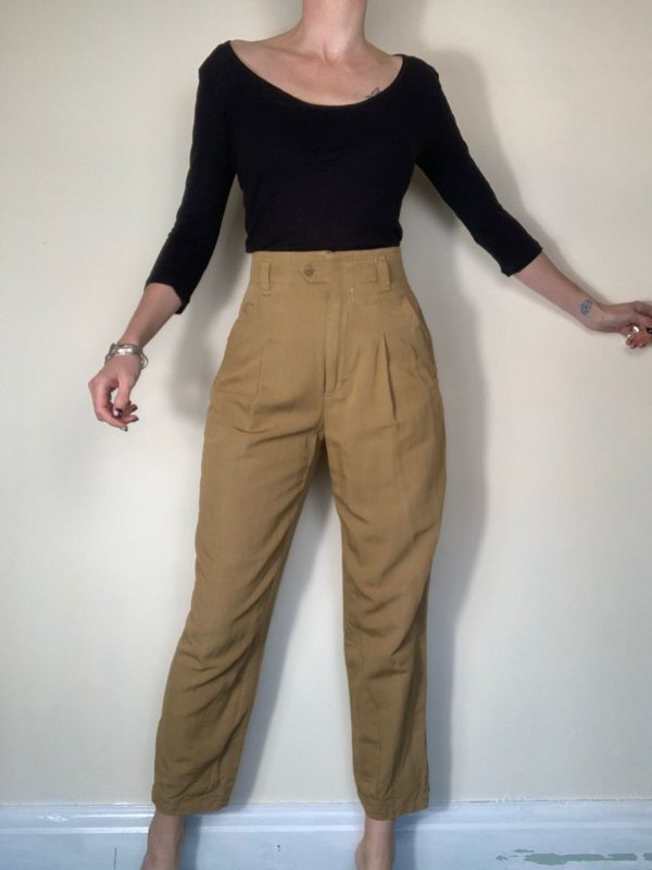 Light brown High Waisted Trousers UK 8 1