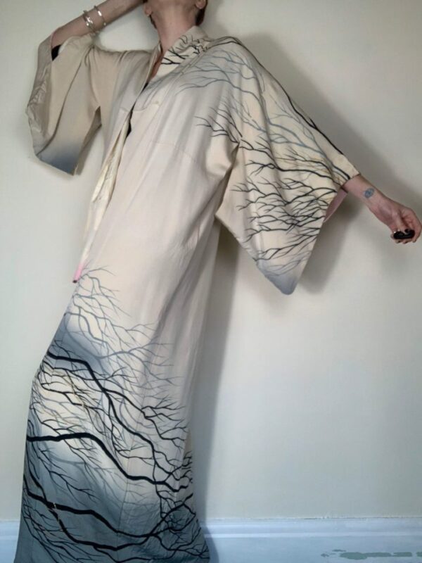 Tree Silhouette Patterned Kimono UK 12-14