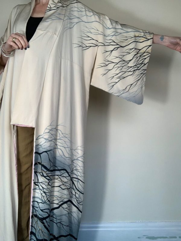 Tree Silhouette Patterned Kimono UK 12-14 2