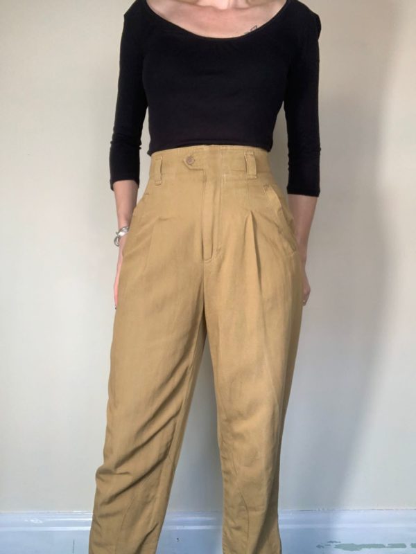 Light brown High Waisted Trousers UK 8 5