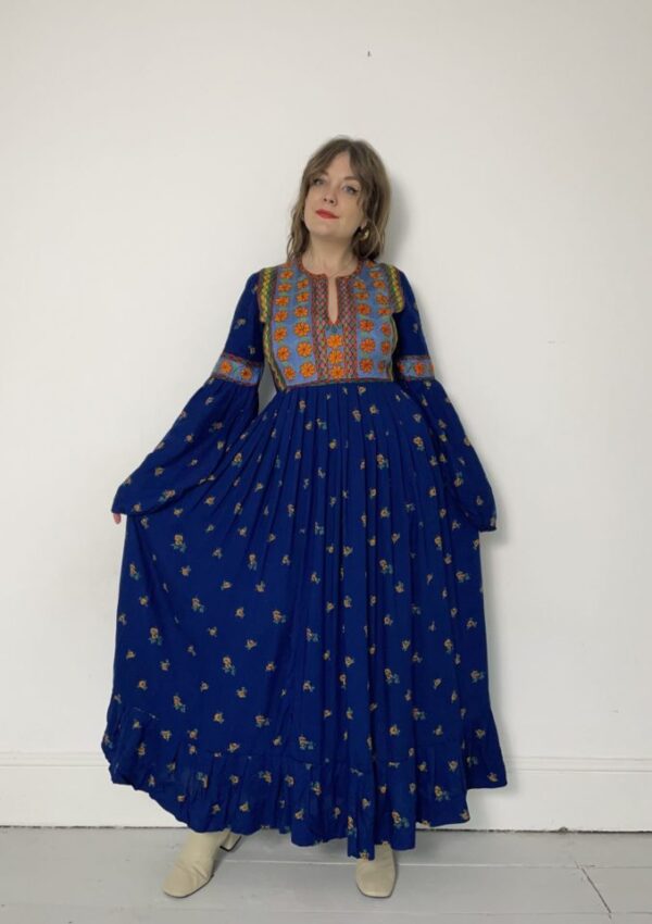 Embroidered 70s Afghan Maxi Dress UK Size 8-10 - Image 9
