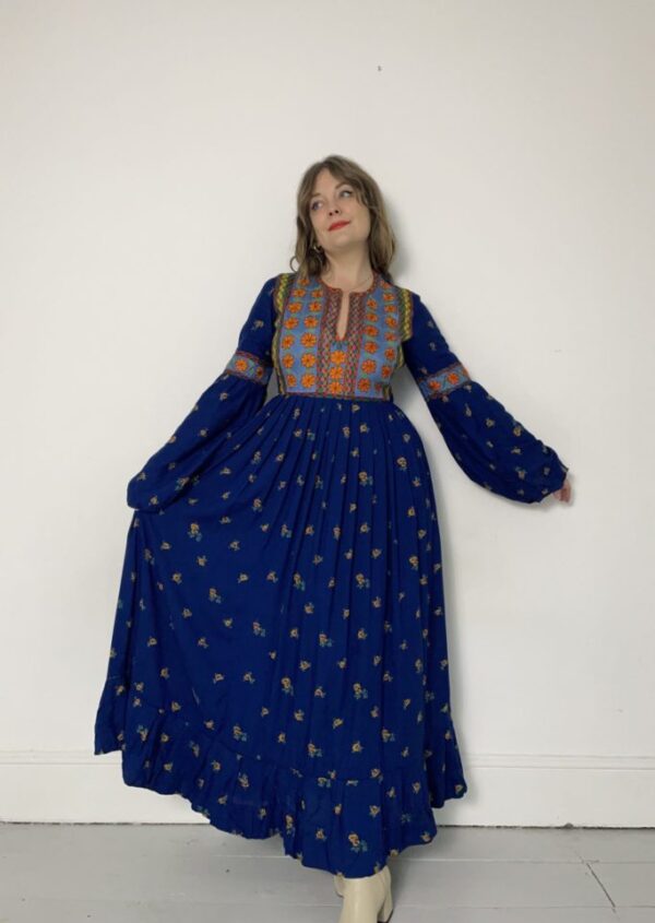 Embroidered 70s Afghan Maxi Dress UK Size 8-10 - Image 8