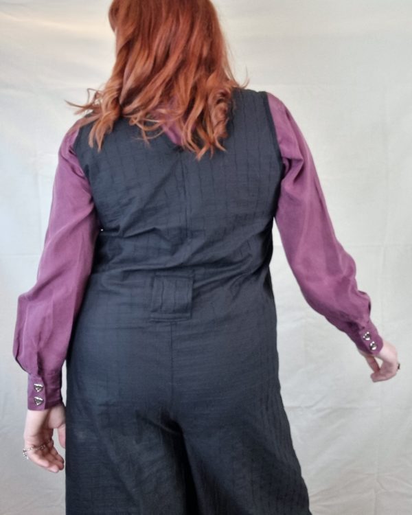 Sleeveless Black Zip Front Cropped Jumpsuit UK Size 16-18 2