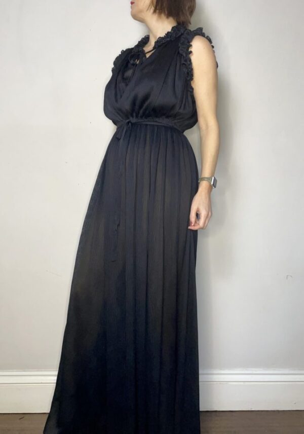 Sheer Ruffle Collar Maxi Dress UK 10-12 - Image 2