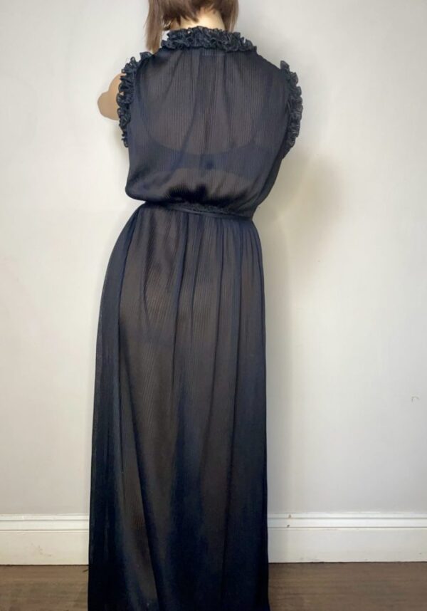 Sheer Ruffle Collar Maxi Dress UK 10-12 - Image 3