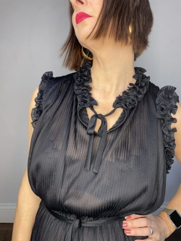 Sheer Ruffle Collar Maxi Dress UK 10-12 - Image 4