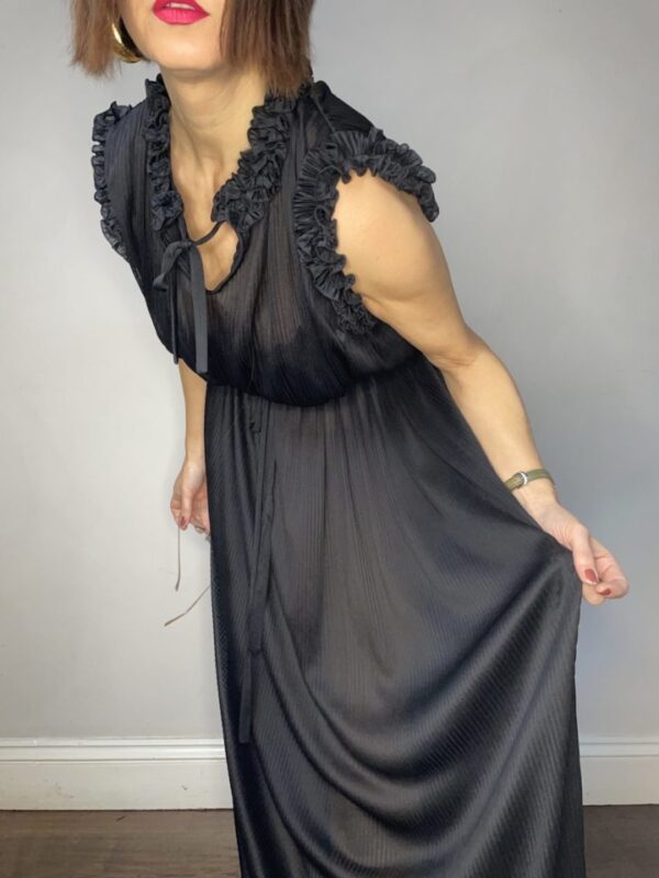 Sheer Ruffle Collar Maxi Dress UK 10-12 - Image 5