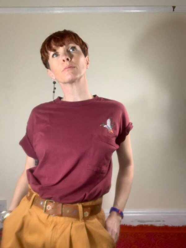 Burgundy Duck Tee UK 12-14 - Image 3