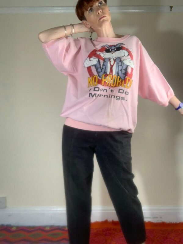 'I don't do mornings' Pink Tee UK 12-16