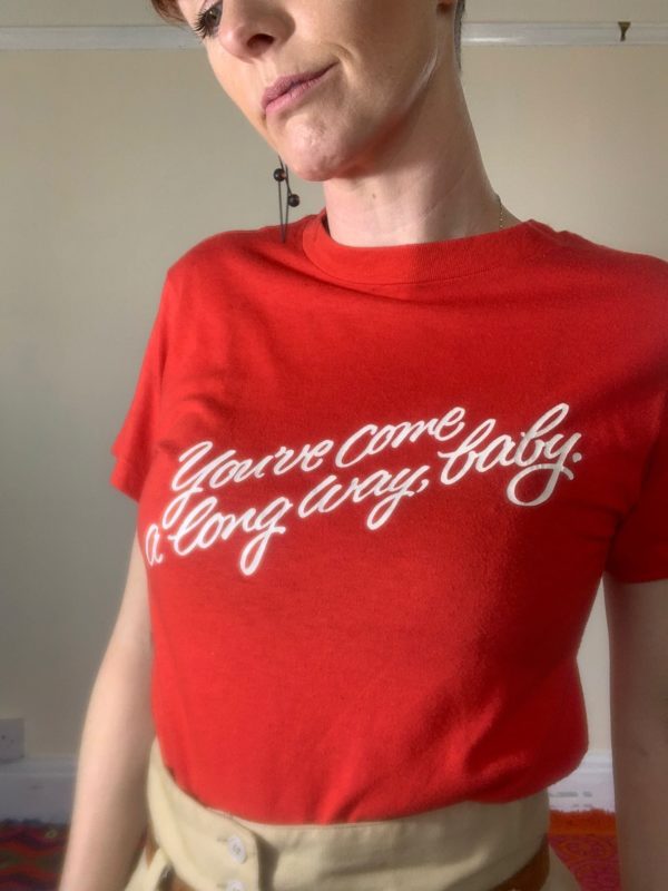 'You've come a long way, baby' Red Tee UK 8-10 1