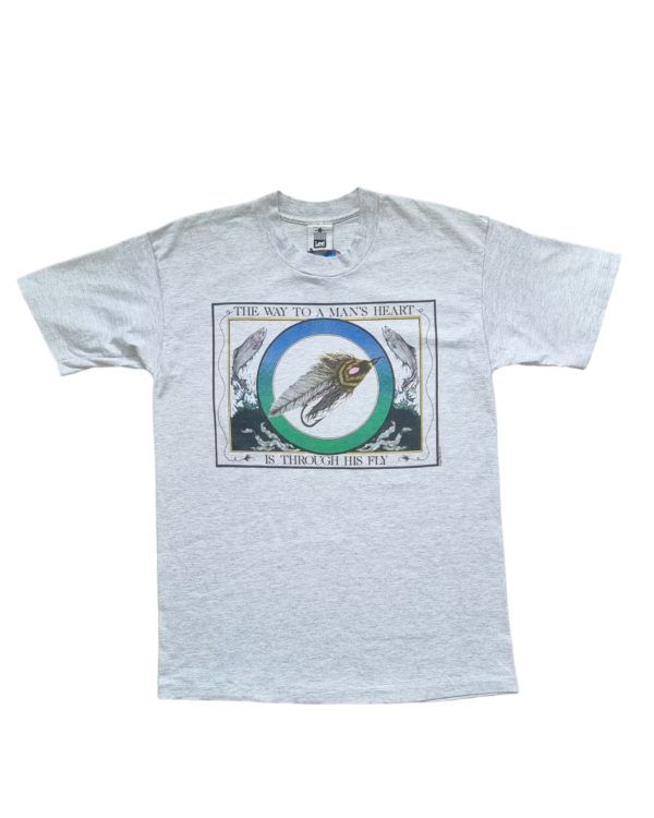 "The way to a man's heart is through his fly" Vintage Fishing T-Shirt Large 1