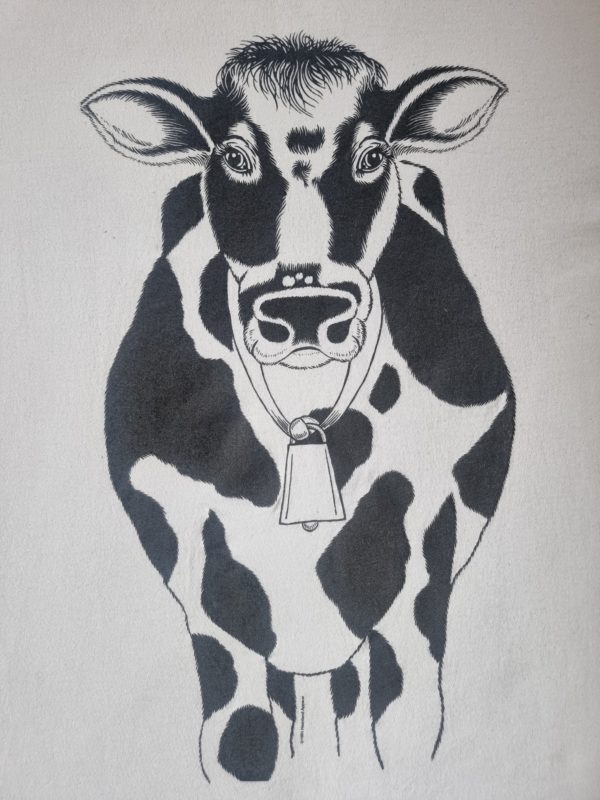 Black and White Oversized Cow Tee XXL 2