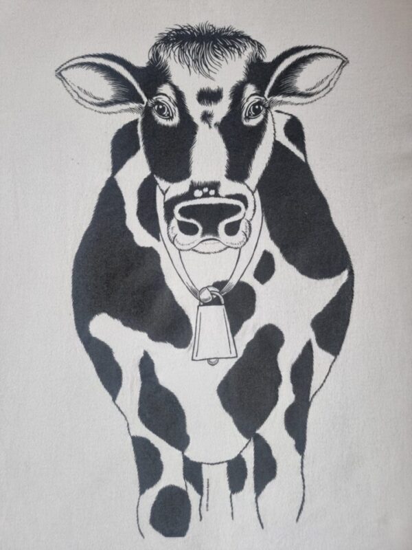 Black and White Oversized Cow Tee XXL - Image 2