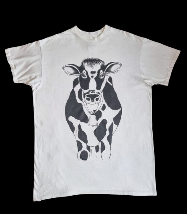 Black and White Oversized Cow Tee XXL 1