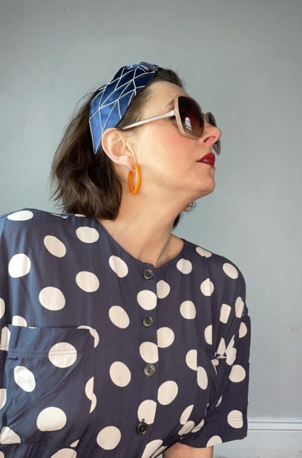 Navy Blue and White Polka Dot Playsuit - Image 3