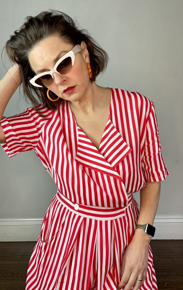 Red and White Striped Playsuit UK 10-12 1