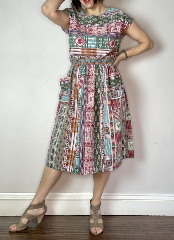 Ethnic Print Summer Dress UK 10-12 1