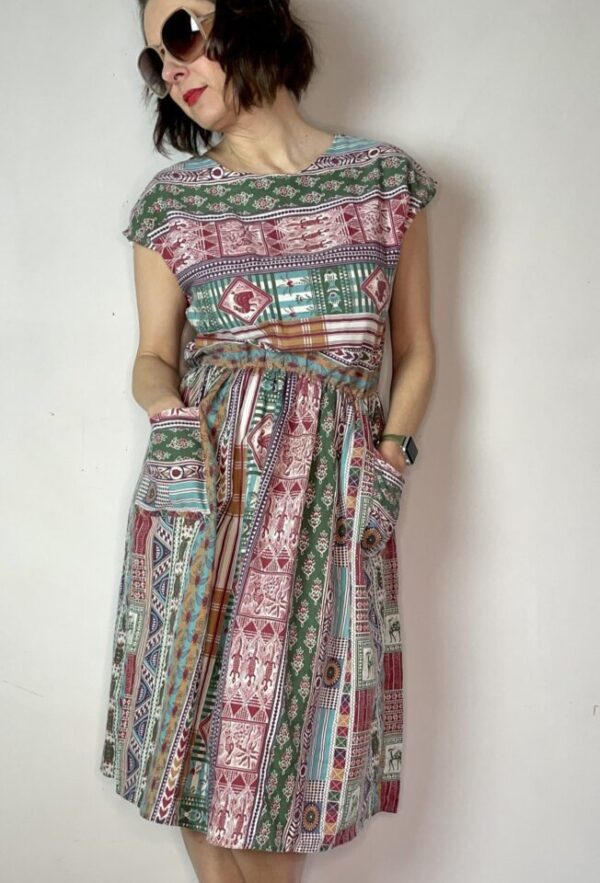 Ethnic Print Summer Dress UK 10-12 - Image 3