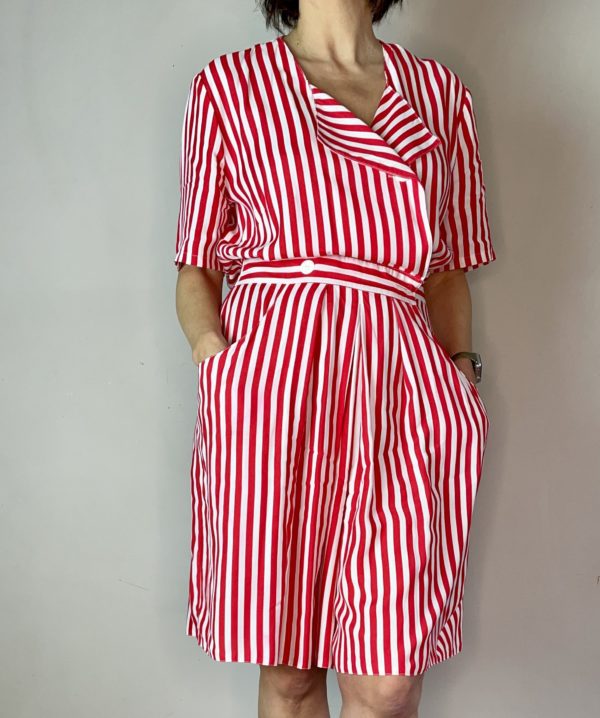 Red and White Striped Playsuit UK 10-12 2