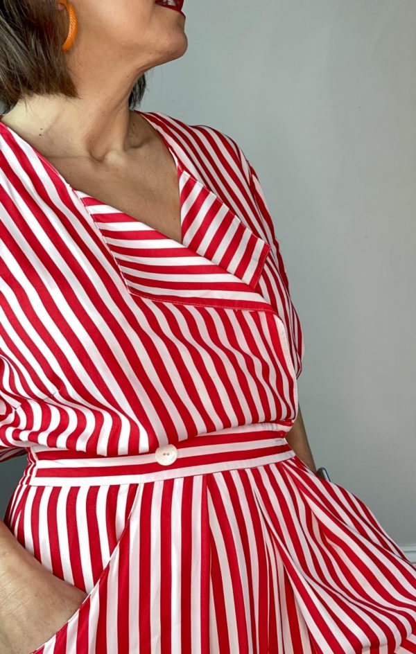 Red and White Striped Playsuit UK 10-12 6