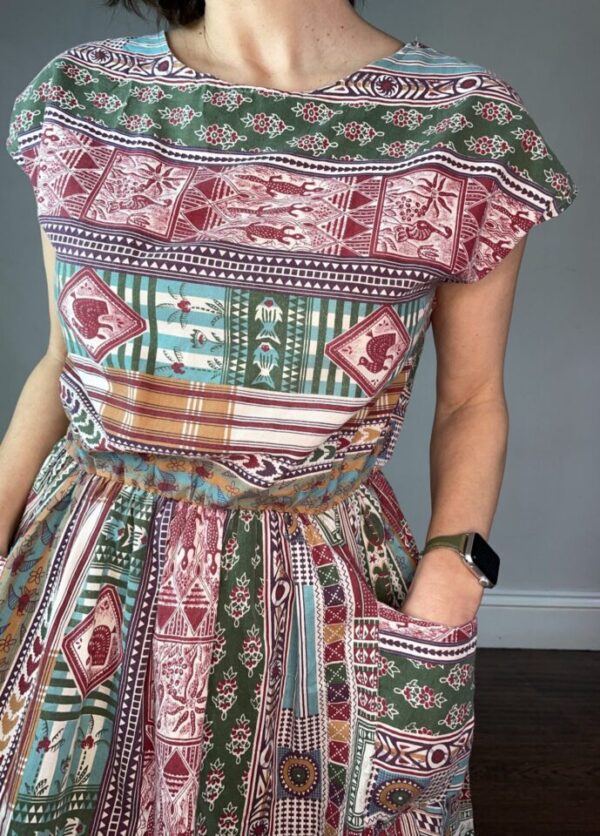 Ethnic Print Summer Dress UK 10-12 - Image 8