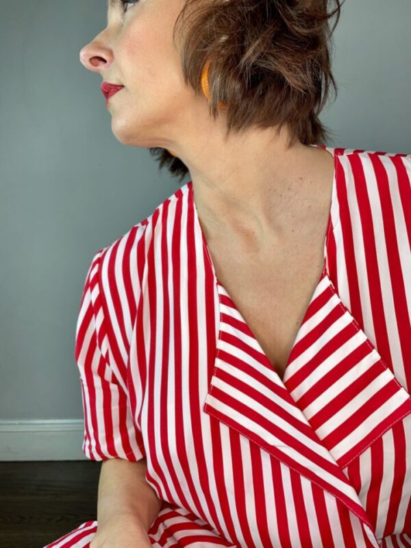Red and White Striped Playsuit UK 10-12 - Image 8