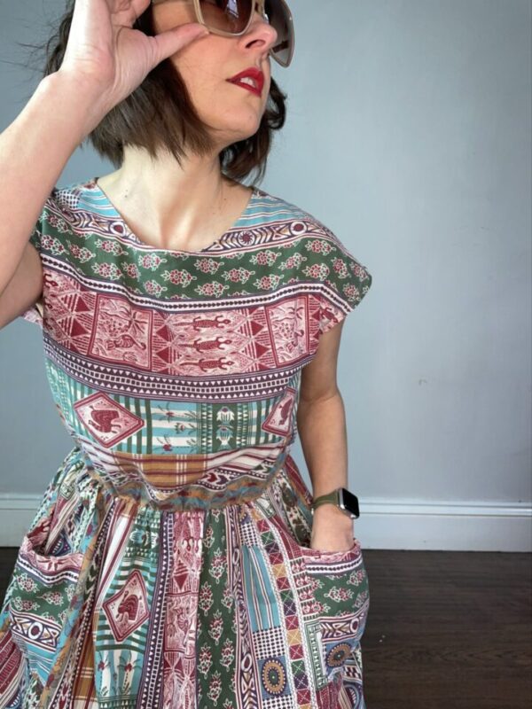 Ethnic Print Summer Dress UK 10-12 - Image 6