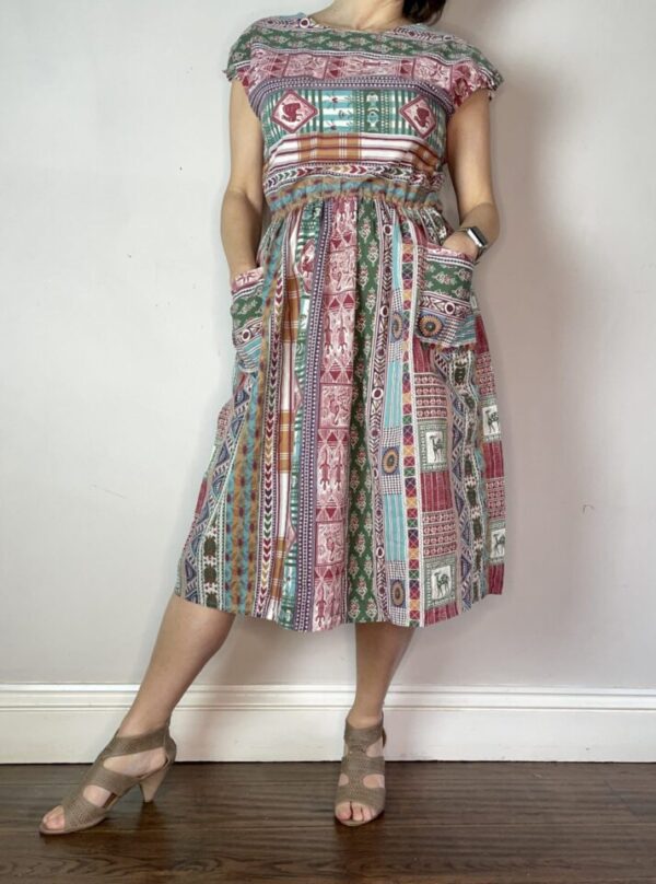 Ethnic Print Summer Dress UK 10-12 - Image 4