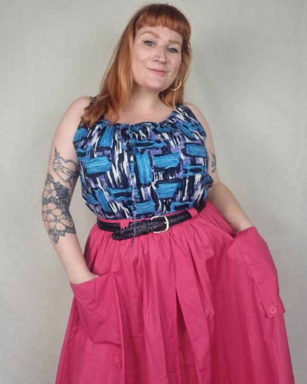 Hot Pink High Waisted Skirt UK 16 2