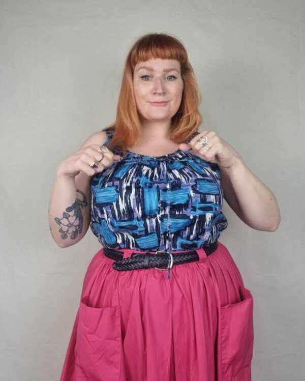Handmade Vintage Patterned Summer Top UK 16-20 - Image 2