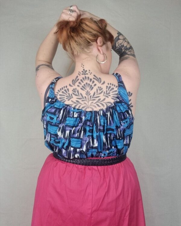 Handmade Vintage Patterned Summer Top UK 16-20 - Image 3