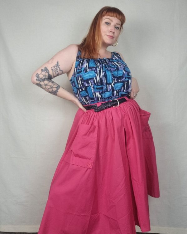 Hot Pink High Waisted Skirt UK 16 4