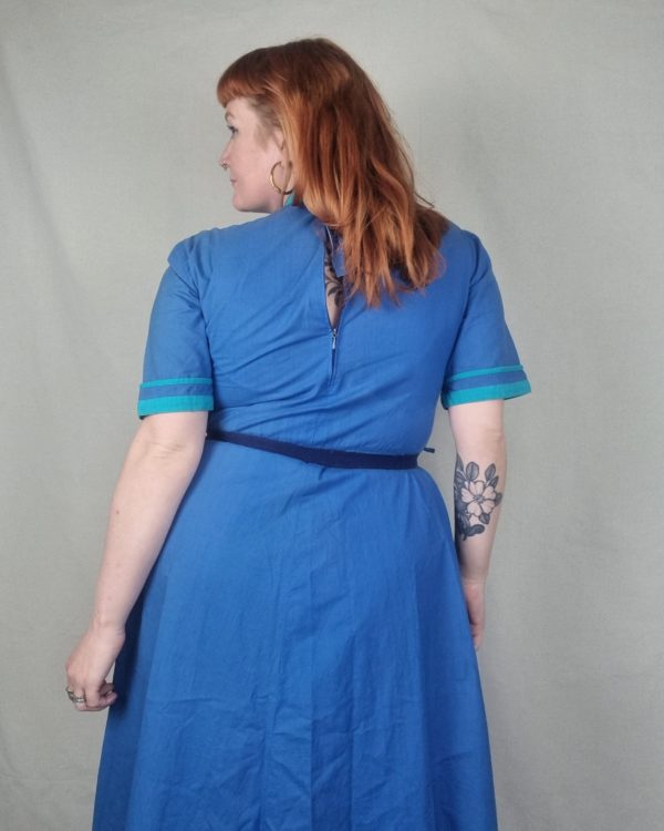 Blue and Turquoise Cotton Dress UK 16-18 5