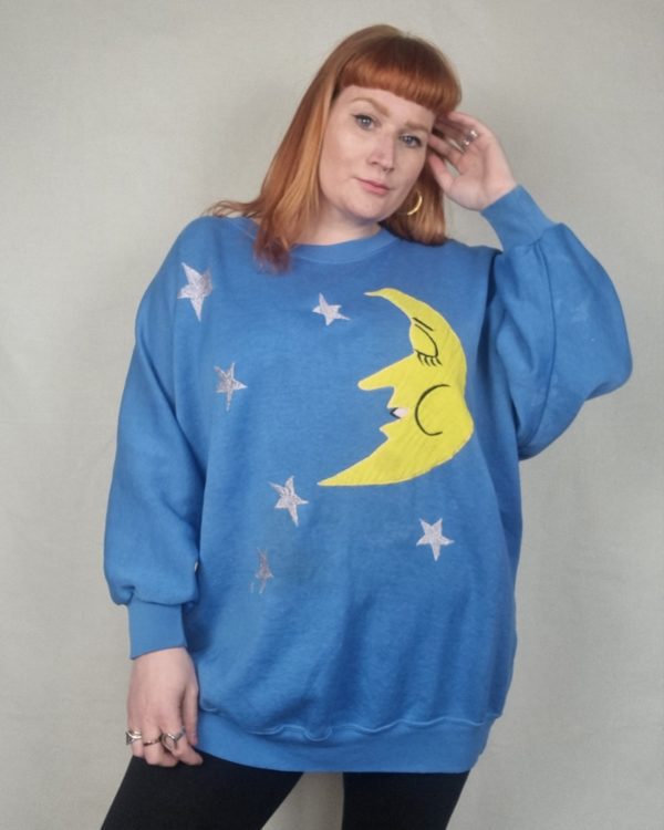 80s Batwing Style Moon Sweater UK 16-22 1