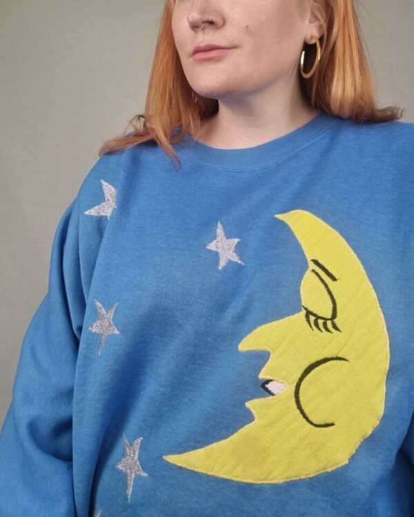 80s Batwing Style Moon Sweater UK 16-22 - Image 3