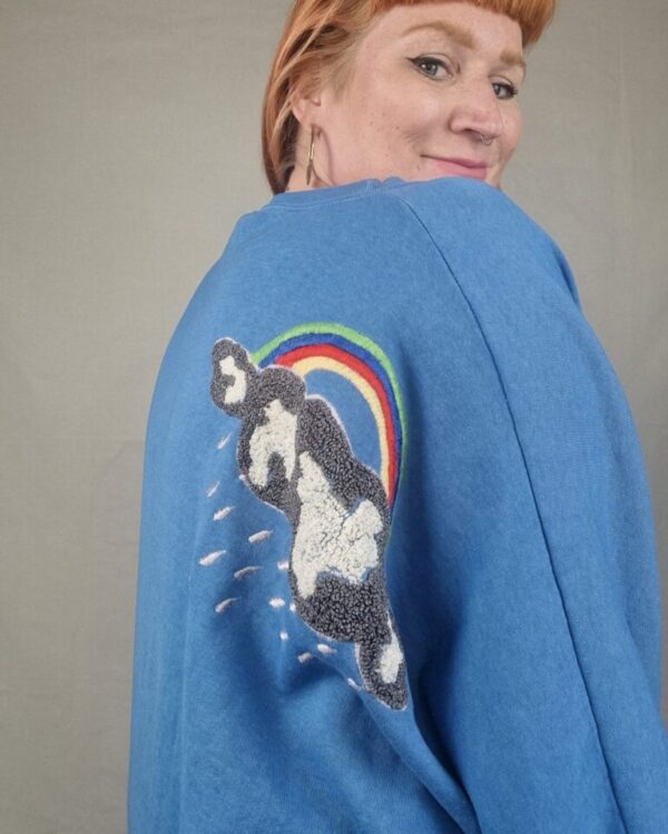 80s Batwing Style Moon Sweater UK 16-22 - Image 2