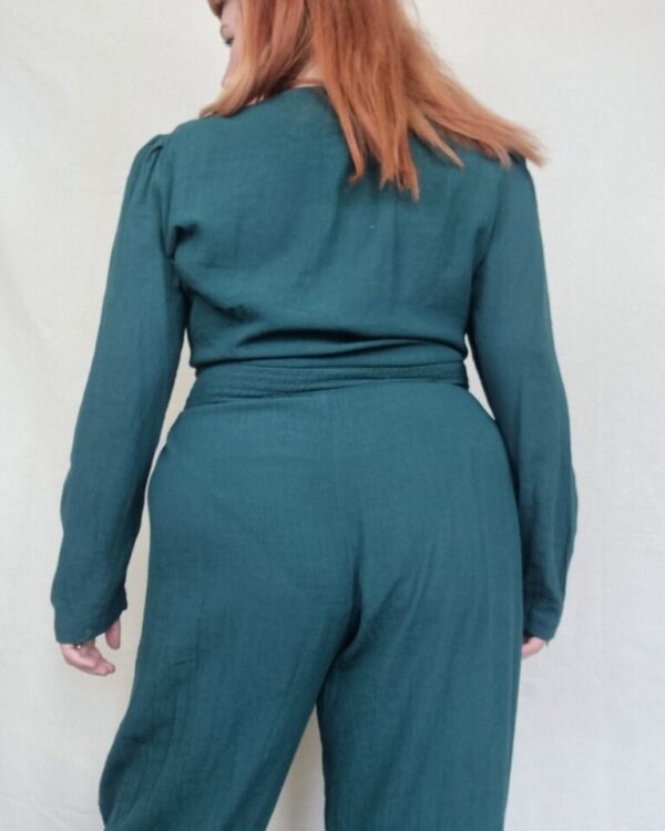 Forest Green Tie Waist Jumpsuit UK 18 - Image 3